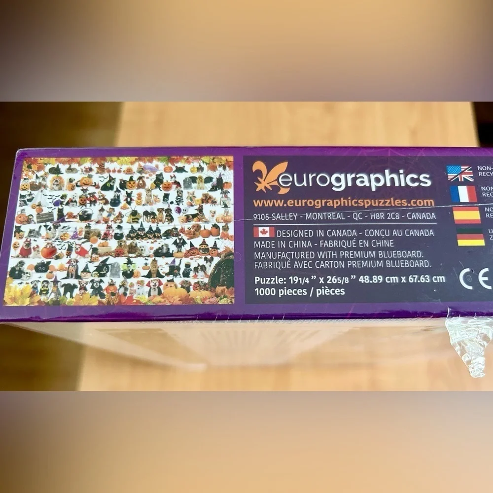 New Eurographics puzzle sealed 1000 pieces Halloween pets 19 x 26 jigsaw toys